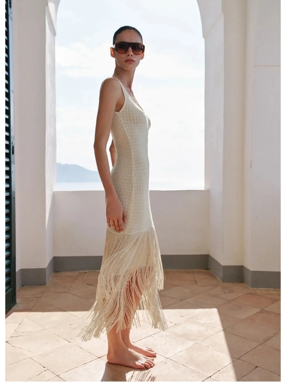 ZARA TEXTURED FRINGED DRESS - Picture 2 of 16